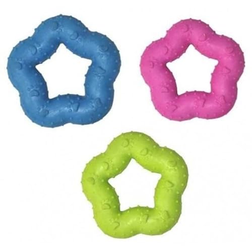 Pack de 3 juguetes mordedores para perros mini flor nayeco 7 cm