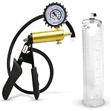 LeLuv Ultima Black Premium Penis Pump Uncollapsable Hose & Ergonomic Silicone Grip + Gauge & Cover 9