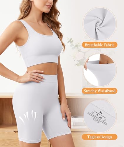 Image of FRESBEIT 3 Pack Slip Shorts for Women Under Dress Comfortable Smooth Boyshorts Panties Biker Shorts