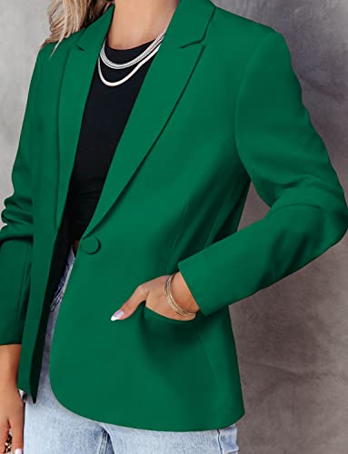 Zdlong Casual Green Blazer Jackets Suit For Women Lightweight Long Sleeve Open Front With Button Pockets For Business Office #TOP3