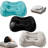 3 cuscini gonfiabili, da spiaggia, da campeggio (blu, grigio, nero)