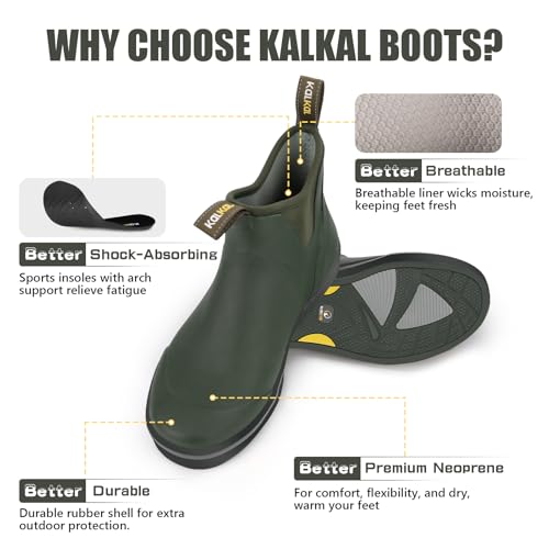 Kalkal Deck Boots For Men, Waterproof Men'S Rain Boots thumb #2