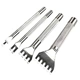 púa Sharp y dureza fuerte Gosear 4pcs del Cuero DIY Perforadoras Herramientas Artesanales Costura Herramienta