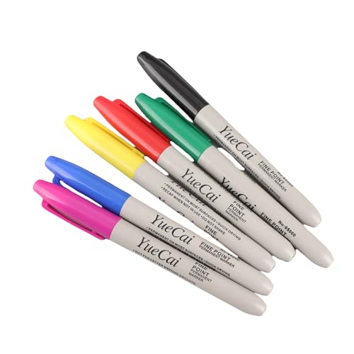 Acouto 6-teiliges Set Piercing-Hautmarkierungsstift Permanent-Make-up-Körperkunst-Schönheitswerkzeug Hautstifte 6-teiliges Set Hautstift Sk The Can Tattoo-Tinte