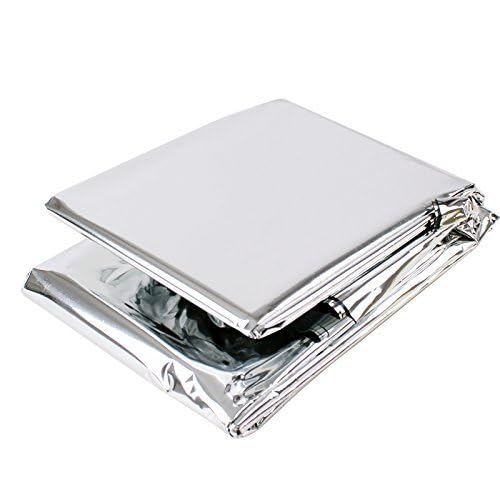 Mylar Foil Blanket for Emergency Rescue Thermal Portable Waterproof (Silver)(1.4 x 2.1 m) 3