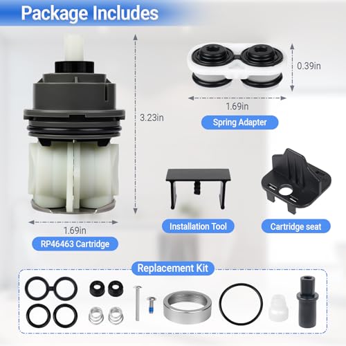 RP46463 Cartridge for Delta 17 Series (2006-Present), Shower Cartridge Replacement Included Seat & Spring Adapter, RP22734 Bonnet Nut (Black, RP46463) by FIMXSD - Image 2