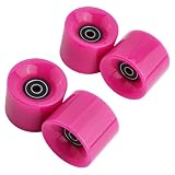 Longboard-Räder, 60 x 45 mm, 78 A, weich, für Cruiser-Skateboard-Räder-Set mit ABEC-9-Kugellagern für Straßenskating, reibungsloses Fahren, jedes Gelände, PU-Ersatzzubehör (MEI-rot)