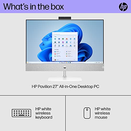 Image of HP Pavilion 27 inch All-in-One Desktop PC, FHD Display, 13th Generation Intel Core i7-13700T, 16 GB RAM, 256 GB SSD, 1 TB HD, Intel UHD 770 Graphics, Windows 11 Home, 27- ca2080 (2023)