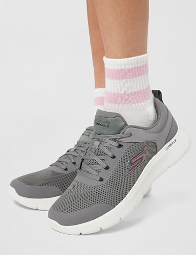 Image of Skechers-Men's Walking Shoes-GO Walk FLEX-216495ID-CCRD-11 Charcoal /RED