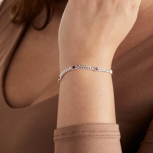Image of Alex and Ani September Birthstone Sapphire Curb Chain Bracelet