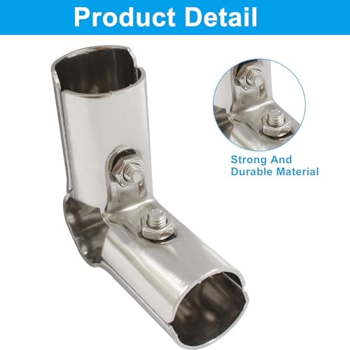 2 Sets of 90 Degree Pipe Clamp, Stainless Steel Pipe Connector, 3-way Metal Connectors for 1\" (25MM) OD Pipe, 3-Way Pipe Clamp end Rail Clamps - Thumbnail 3