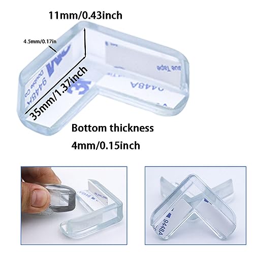 Image of Corner Guards for Furniture -Sdjdhej 20Pcs Clear Baby Proof Table Edge Corner Protectors Soft Silicone Bumper Strip with Clear Edge Bumpers Guard for Baby, Kids, Fireplace, Countertop (L-Shaped)