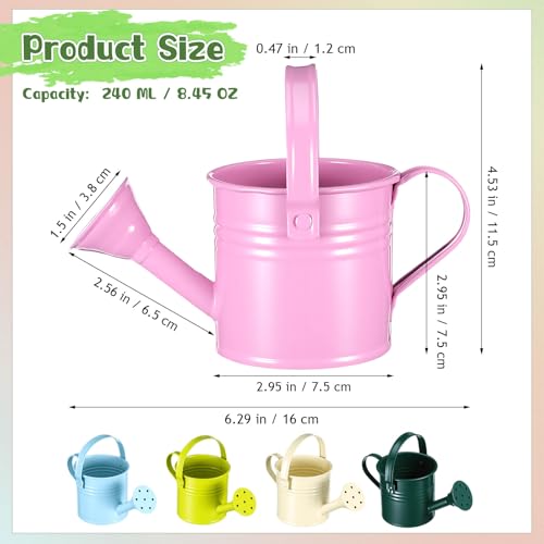 Image of DOITOOL Kids Metal Watering Can for Gardening, 5Pcs Small Iron Watering Can Garden Watering Bucket for Gardening Plants Flowers (Mixed Color)