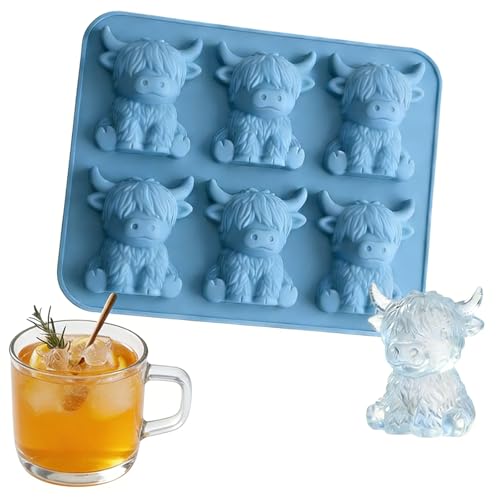 Molde para cubitos de hielo 3D vaca Josramt silicona miniatura 1