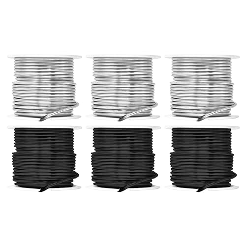 Image of Mandala Crafts 12 Gauge Silver Tone Black Anodized Aluminum Craft Wire | 276 FT, Colored, Flexible, Bendable for Bonsai Armature Sculpting Wire Wrapping Jewelry Making, Weather & Tarnish Resistant