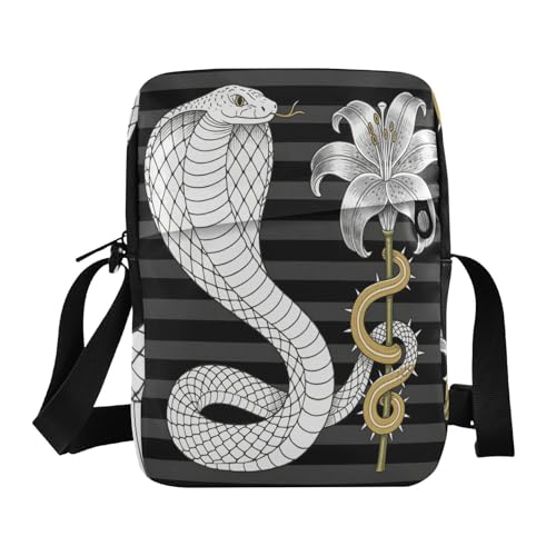 cute messenger bag Small Crossbody Bags Shoulder Handbags Adjustable Strap for Outdoor Daily Outdoor Daily- Silver Snake Grey