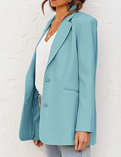 MEROKEETY Women's 2025 Fall Casual Blazers Long Sleeve Lapel Open Front Button Work Blazer Jackets with Pockets - Image 3