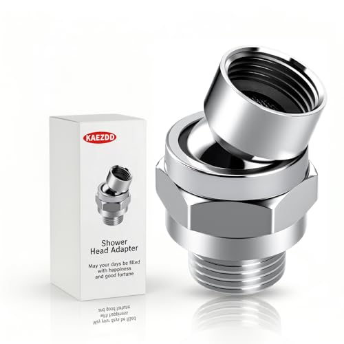 KAEZDD 1 Pc Shower Connector Ball Joint Shower Head Swivel Ball Adapter Brass Adjustable Shower Arm Extension Universal Component Polish Chrome