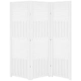 Biombo Pintado Divisoria Separador de Ambiente MDF Preto ou Branco (Branco, 3 Horizontal Vertical)