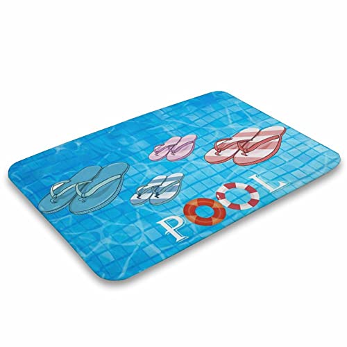 Allijune Flip Flops Doormat, Swimming Pool Doormat, Pool Mat Outdoor Flip Flops Doormat Indoor, Welcome Doormat,Home Decor, Welcome Mat,Indoor Doormat,Front Back Door Mat 16”X24” #TOP3