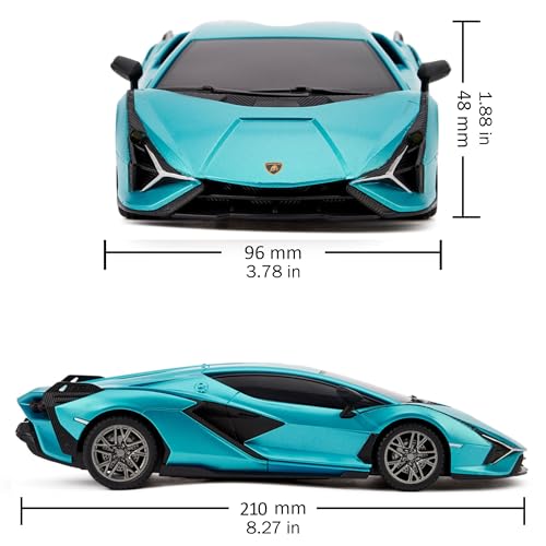CMJ RC Cars: Lamborghini Sián FKP 37 - Blue - 1:24 Scale, Remote Control Radio Vehicle, 2.4 Ghz, LED Headlights, Indoor-Outdoor Racing Toy, Licensed