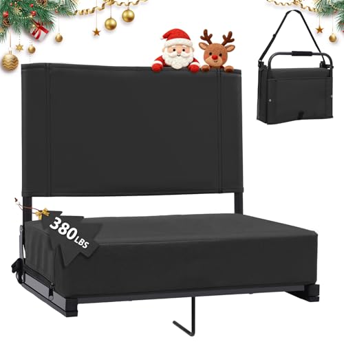 Stadium Seats with Back Support - Padded Portable Bleacher Seat with Handle Shoulder Strap - 18.4in...