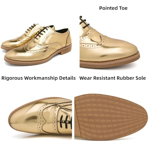 Mens Brogue Patent Leather Lace Up Formal Oxford Classic Wing Tips Tuxedo Modern Business Dress Wedding Derby Shoes3