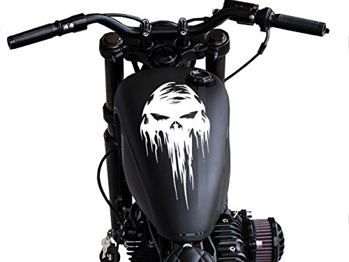 FGD Motorcycle Decal Dripping Skull Tank Top 12"x6" Sticker Universal