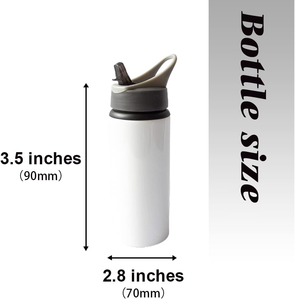 MR.R Sublimation Blanks White Sport Aluminum Bottle Portable Gray Laptop Lid 600ml for Mug Heat Press Transfer Printing