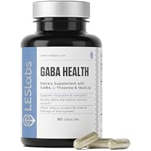 LES Labs GABA Health Calm Mind & Relaxation, Stress Relief, Neurotransmitter Support & Deep Sleep GABA, Taurine, Passionflower, Skullcap, L-Theanine & Magnesium Non-GMO Supplement 90 Capsules