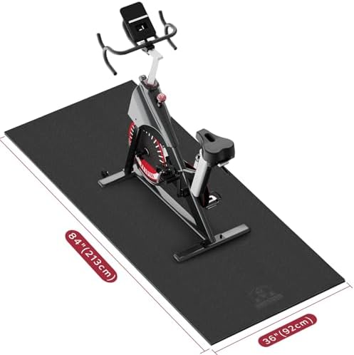 HAPBEAR Fitnessgeräte Bodenschutzmatte – 6mm Hohe Dichte PVC, Rutschfest & Schalldämmend, Schweißresistent, Für Laufbänder, Ellipsentrainer, Peloton und Mehr – 152x76cm / 183x92cm