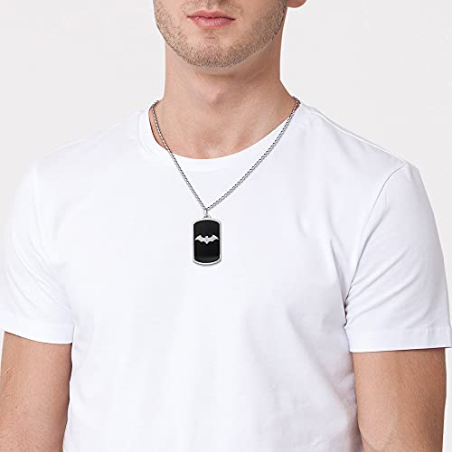 DC Comics Batman Logo Stainless Steel Dog Tag Necklace #TOP21