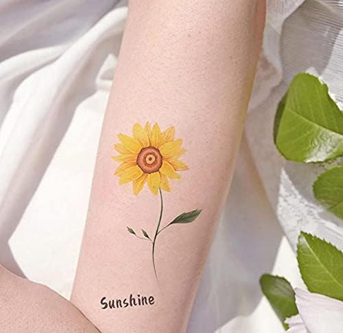 Amazon Co Jp 2枚サマースマイルヒマワリタトゥーステッカー防水長持ち女性タトゥーパターンステッカー 服 ファッション小物