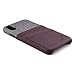 Dockem Card Case for iPhone X/XS with Built-in Metal Plate for Magnetic Mounting & 2 Card Holder Slots: M2 Luxe Canvas-Style Synthetic Leather Wallet Case (Burgundy)