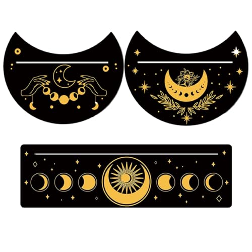 NHQ 3 Pezzi Porta Tarocchi in Legno - Supporto per Carta Dei Taro...