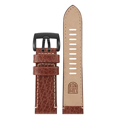 Luminox Men's Black & Beige 26Mm Leather 1867 Field Series Stainless Steel Buckle Watch Band #TOP18