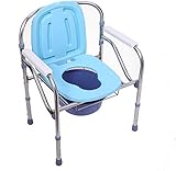 Características: engrosada marco principal de acero inoxidable, Caja fuerte 150kg portante de carga, plegable, ajustable en altura, con orinal se puede tirar con la mano, pasamanos ergonómico, comodidad y antideslizante