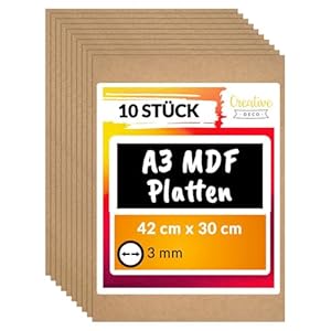 Creative Deco 10 x A3 MDF Platten