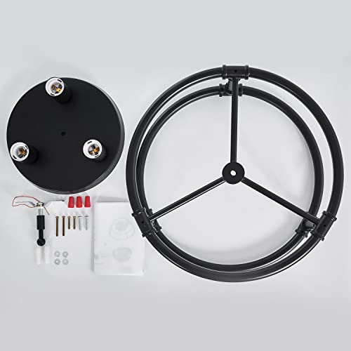 Guihualove 15.7'' Black Metal Ceiling Light 3-Light Industrial Kitchen Semi Flush Mount Ceiling Light Fixture For Bedroom Entryway Kitchen Island Living Room Ding Room Foyer, E26 #TOP7