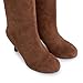 Athlefit Brown Suede Knee High Boots for Women Wide Calf Stiletto Tall Boots Fall Fashion Slouchy Heeled Long Booties Size 5.5