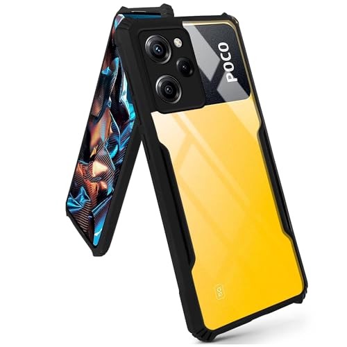 Image of Jkobi Back Case Cover for Poco X5 Pro 5G (Shockproof with Polycarbonate Clear Panel | Professional Black)