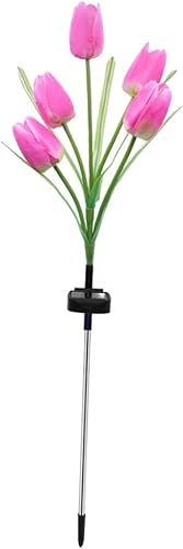 DOITOOL Lámpara de césped de tulipán Tubo de acero inoxidable Tubo de acero inoxidable Diseño de tulipán Luz de jardín Lámpara de jardín de ahorro