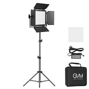 GVM LED Videoleuchte mit Stativ, 2300K-6800K 480 LED Videobeleuchtung mit APP Steuerung, Studiolicht LED Streaming licht für YouTube Studio Video Fotografie Lampe, kameralicht, Videolicht