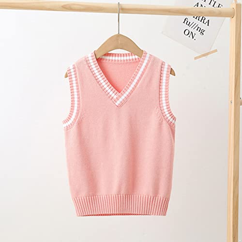 Unisex Kids Boys Girls V-Neck Knitted Sweater Vest Sleeveless Spring Vest Coat Students Uniform School Wear Waistcoat2