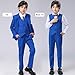Formal Tuxedo for Toddler Royal Blue Boys Suit Kids Wedding Dress Tuxedo Baby Christmas Outfit Shirt Vest Pants and Bow Tie Set Fashion Christening Clothes 2T