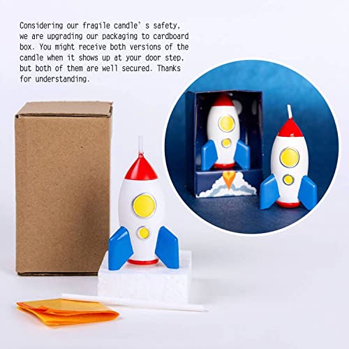 Spaceman Birthday Candle Outer Space Theme Rocket Candle For Birthday Party Childrens Day Baby Shower (Rocket) #TOP1