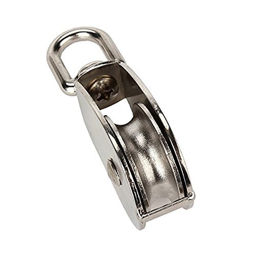 Jcbiz 1-Pack M50 Single Pulley Block Stainless Steel Heavy Duty Hardware Single Wheel Swivel Rigging Lifting Wheel Fixed Pulley For Wire Rope Loading 400Kg #TOP4
