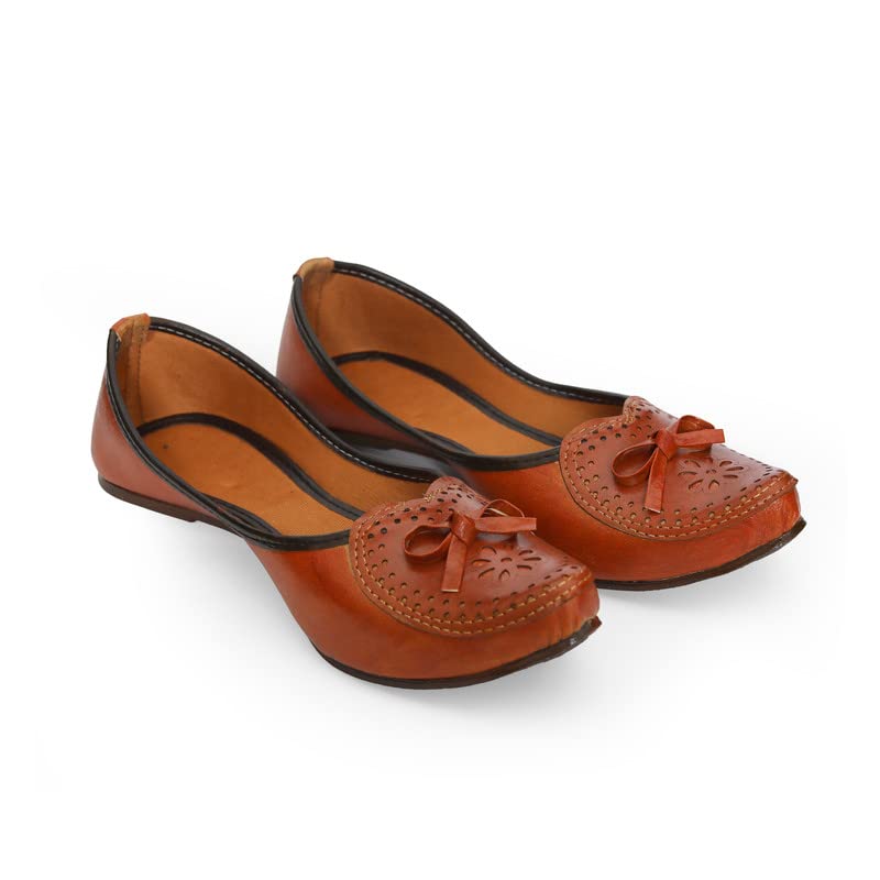 Synthetic Leather Tan Women Jutti (8UK,Dark Brown)-image-38