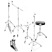 Complete Drum Hardware Pack 6 Piece Set by Griffin | Full Size Percussion Stand Kit with Snare, Hi-Hat, Cymbal Boom, Throne Stool and Single Kick Drum Pedal | Lightweight and Portable|Perfect for Gigs