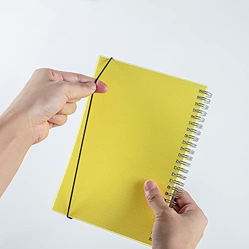 4 Pack A5 Spiral Bullet Dotted Journal With 120Gsm Thick Paper, Dot Grid Spiral Notebook With Plastic Hardcover And Elastic Band Closure, 70 Sheets Per Pack 5.7X 8.3 Inches #TOP4